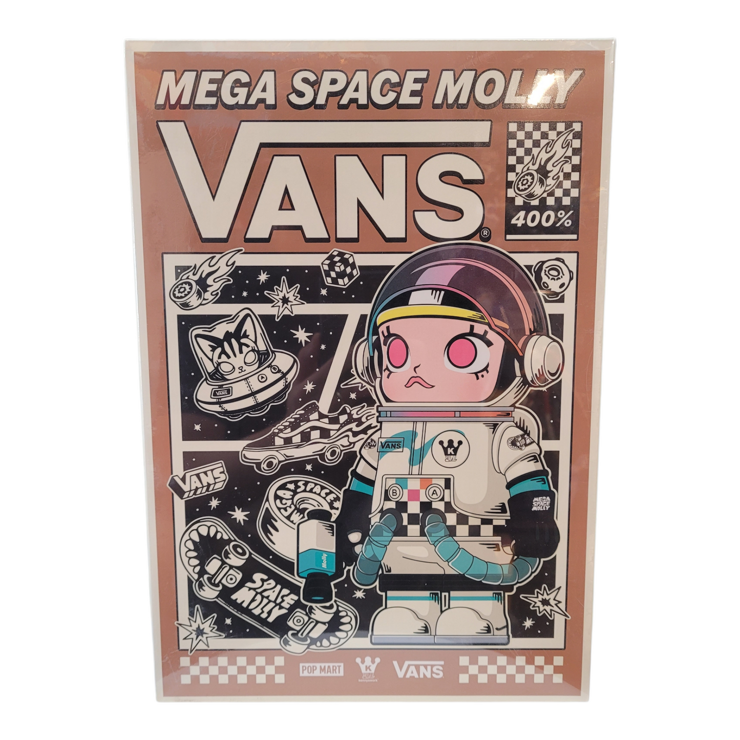 RARE AUTHENTIC POP MART MEGA SPACE MOLLY x VANS 400% Figurine