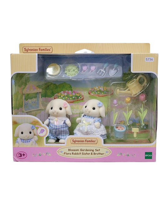 Sylvanian Families Blossom Gardening Set Flora Rabbit Sister & Brother 5736